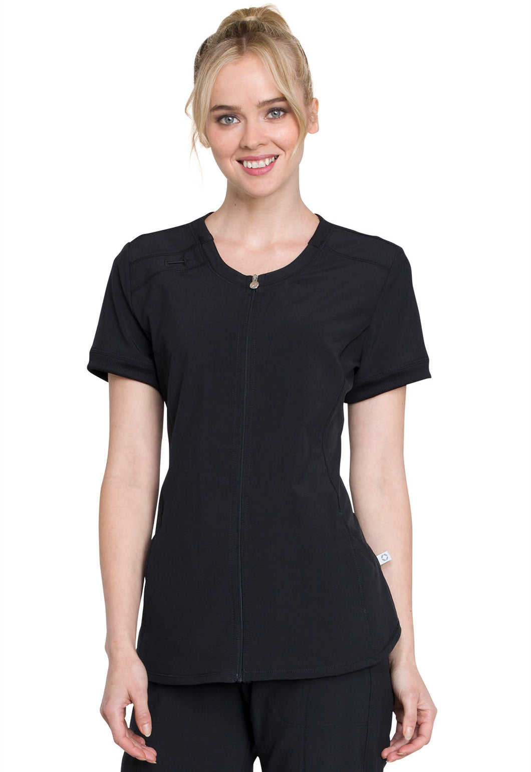 INFINITY Zip Front V-Neck Top